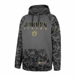Colosseum Men's Charcoal Auburn Tigers OHT Military Appreciation Camo Stack Raglan Pullover Hoodie -Colosseum Shop DSCO1152520623 1904 ALT2