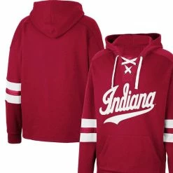 Colosseum Men's Crimson Indiana Hoosiers Lace-Up 4.0 Pullover Hoodie