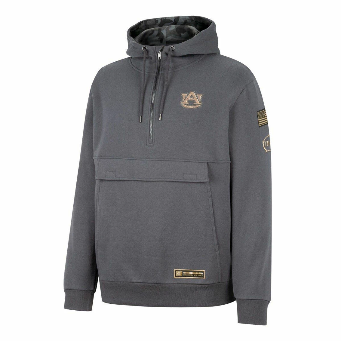Colosseum Men's Charcoal Auburn Tigers OHT Military Appreciation Quarter-Zip Hoodie 3 Colosseum Men's Charcoal Auburn Tigers OHT Military Appreciation Quarter-Zip Hoodie - Image 3