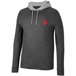 Colosseum Men's Black Indiana Hoosiers Ballot Waffle-Knit Thermal Long Sleeve Hoodie T-Shirt -Colosseum Shop DSCO1153008522 1007 ALT2