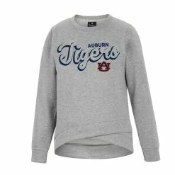 Colosseum Youth Heather Gray Auburn Tigers Whohoopers Bling Crossover Pullover Sweatshirt -Colosseum Shop DSCO1153008953 1927 ALT2