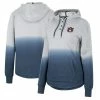 Colosseum Women's Gray/Navy Auburn Tigers Aurelia Dip-Dye Quarter-Snap Pullover Hoodie