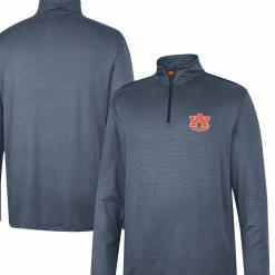 Colosseum Men's Navy Auburn Tigers Logo Quarter-Zip Windshirt