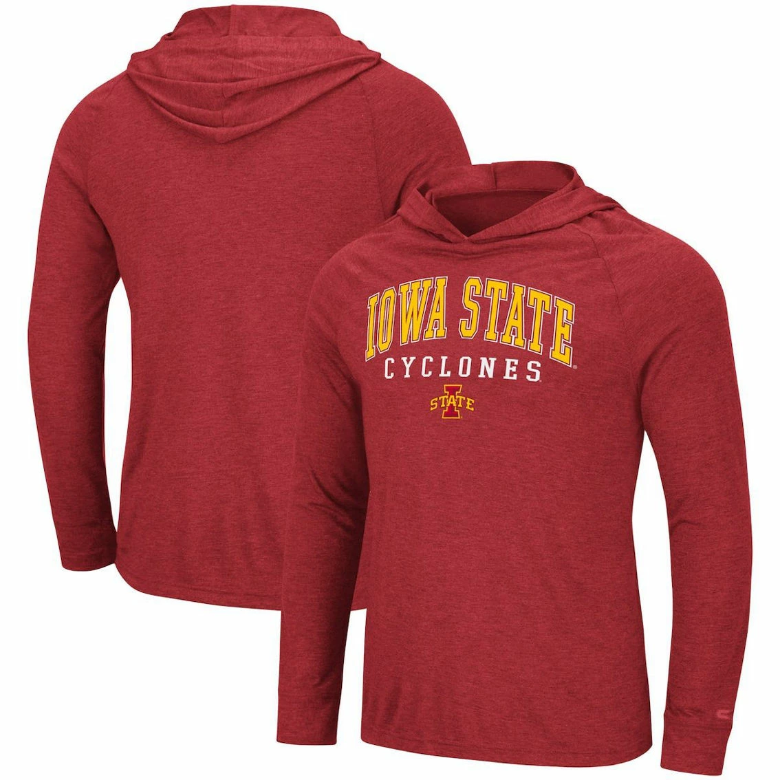 Men's Colosseum Cardinal Iowa State Cyclones Campus Raglan Long Sleeve Hoodie T-Shirt 2 Men's Colosseum Cardinal Iowa State Cyclones Campus Raglan Long Sleeve Hoodie T-Shirt - Image 2
