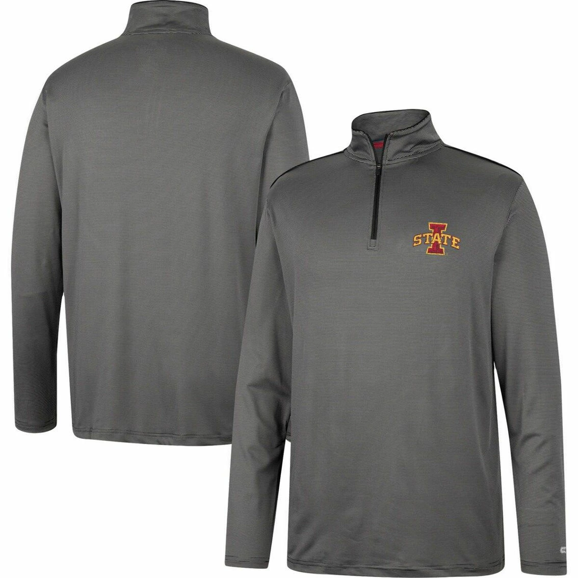 Colosseum Men's Charcoal Iowa State Cyclones Logo Quarter-Zip Windshirt 1 Colosseum Men's Charcoal Iowa State Cyclones Logo Quarter-Zip Windshirt