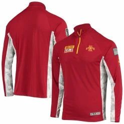 Colosseum Men's Cardinal Iowa State Cyclones OHT Military Appreciation Snow Cruise Raglan 1/4-Zip Jacket