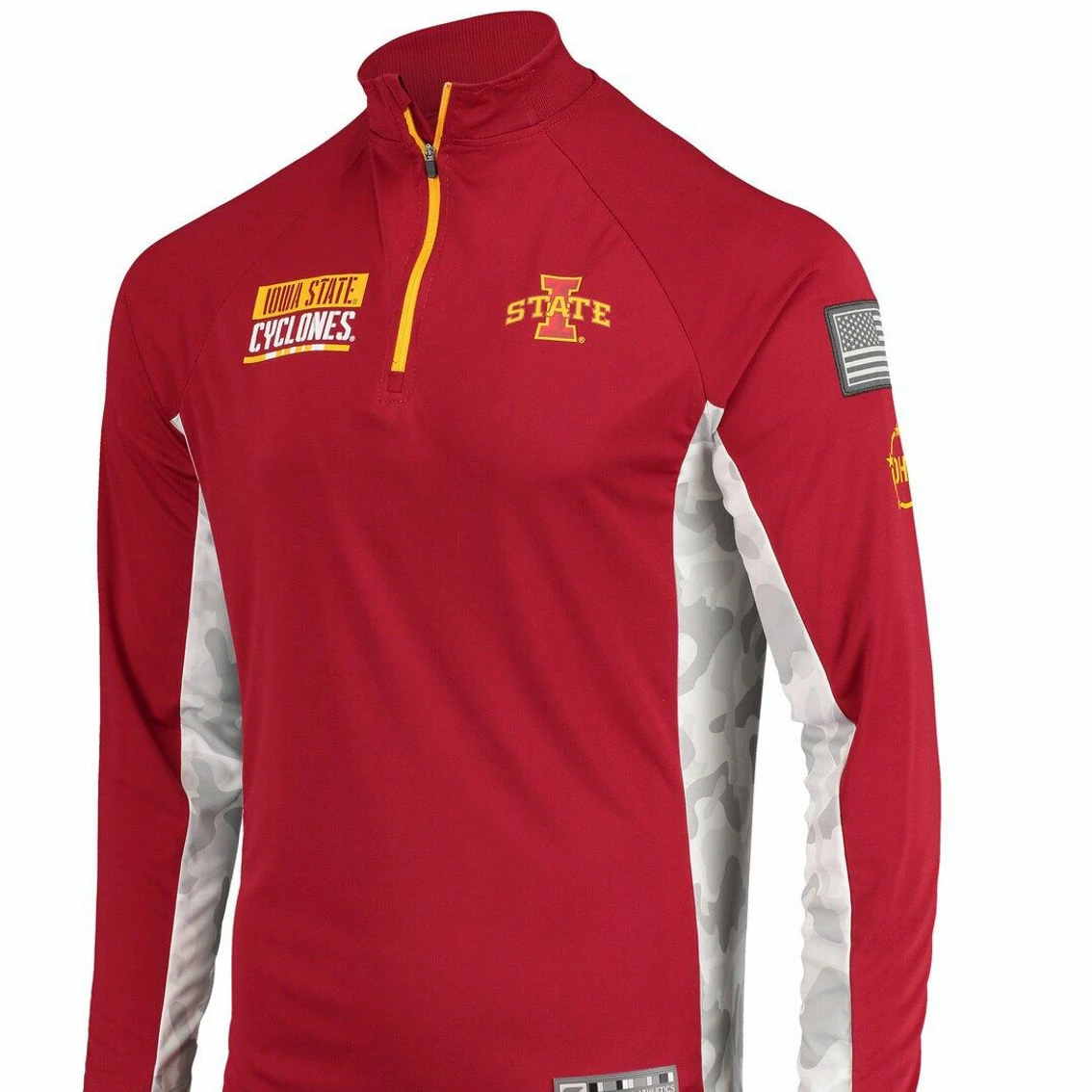 Colosseum Men's Cardinal Iowa State Cyclones OHT Military Appreciation Snow Cruise Raglan 1/4-Zip Jacket 3 Colosseum Men's Cardinal Iowa State Cyclones OHT Military Appreciation Snow Cruise Raglan 1/4-Zip Jacket - Image 3
