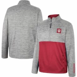 Colosseum Men's Gray Indiana Hoosiers John Half-Zip Jacket