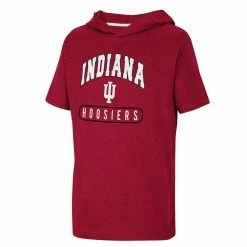 Youth Colosseum Heather Crimson Indiana Hoosiers Varsity Hooded T-Shirt -Colosseum Shop DSCO1153017294 2840 ALT2