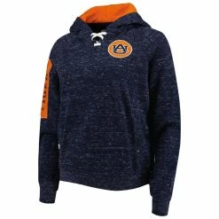 Colosseum Women's Navy Auburn Tigers The Devil Speckle Lace-Placket Raglan Pullover Hoodie -Colosseum Shop DSCO1153017834 1320 ALT2