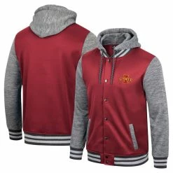 Colosseum Men's Cardinal Iowa State Cyclones Robinson Hoodie Full-Snap Jacket
