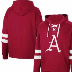 Men's Colosseum Cardinal Arkansas Razorbacks Lace-Up 4.0 Pullover Hoodie