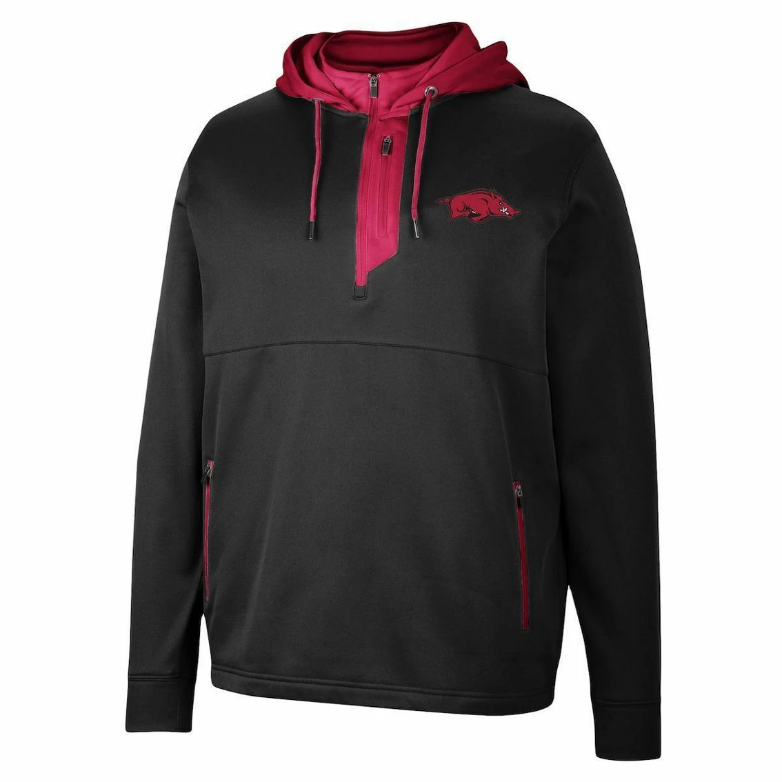 Colosseum Men's Black Arkansas Razorbacks Luge 3.0 Quarter-Zip Hoodie 3 Colosseum Men's Black Arkansas Razorbacks Luge 3.0 Quarter-Zip Hoodie - Image 3