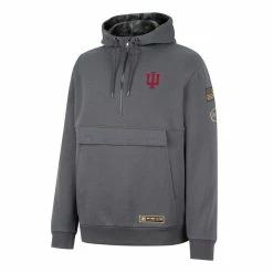 Colosseum Men's Charcoal Indiana Hoosiers OHT Military Appreciation Quarter-Zip Hoodie -Colosseum Shop DSCO1153021975 1904 ALT2