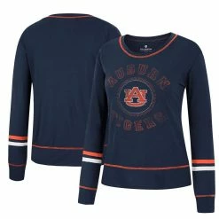 Colosseum Women's Navy Auburn Tigers Heathrow Super Soft Long Sleeve T-Shirt