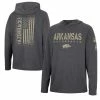 Colosseum Men's Charcoal Arkansas Razorbacks Team OHT Military Appreciation Hoodie Long Sleeve T-Shirt