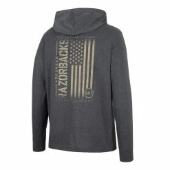Colosseum Men's Charcoal Arkansas Razorbacks Team OHT Military Appreciation Hoodie Long Sleeve T-Shirt -Colosseum Shop DSCO1153024571 1007 ALT3