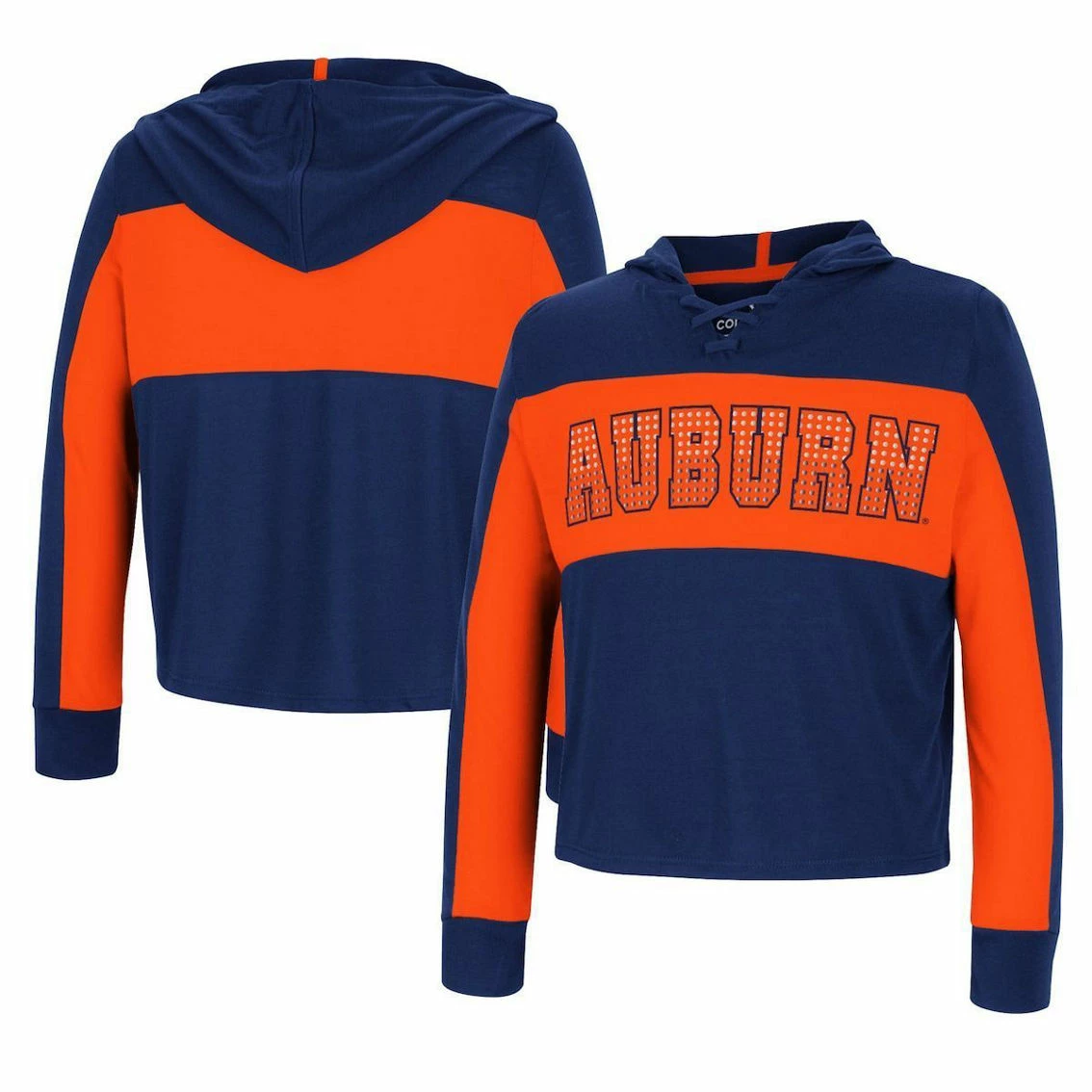 Colosseum Girls Youth Navy Auburn Tigers Galooks Hoodie Lace-Up Long Sleeve T-Shirt 1 Colosseum Girls Youth Navy Auburn Tigers Galooks Hoodie Lace-Up Long Sleeve T-Shirt