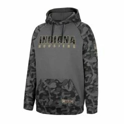 Colosseum Men's Charcoal Indiana Hoosiers OHT Military Appreciation Camo Stack Raglan Pullover Hoodie -Colosseum Shop DSCO1153025272 1904 ALT2