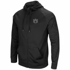 Colosseum Men's Black Auburn Tigers Blackout 3.0 Tonal Raglan Full-Zip Hoodie -Colosseum Shop DSCO1153026086 1007 ALT2