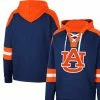 Colosseum Men's Navy Auburn Tigers Lace-Up 4.0 Pullover Hoodie