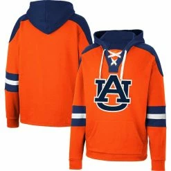 Colosseum Men's Orange Auburn Tigers Lace-Up 4.0 Pullover Hoodie