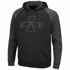 Men's Colosseum Black Iowa State Cyclones Blackout 3.0 Tonal Raglan Pullover Hoodie -Colosseum Shop DSCO1155770041 1007 ALT2