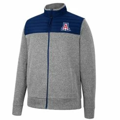 Colosseum Men's Gray/Navy Arizona Wildcats Putter Herringbone Full-Zip Jacket -Colosseum Shop DSCO1155956527 1927 ALT2
