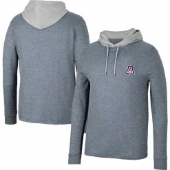 Men's Colosseum Navy Arizona Wildcats Ballot Waffle-Knit Thermal Long Sleeve Hoodie T-Shirt