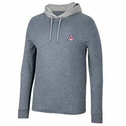 Men's Colosseum Navy Arizona Wildcats Ballot Waffle-Knit Thermal Long Sleeve Hoodie T-Shirt -Colosseum Shop DSCO1155956679 1320 ALT2