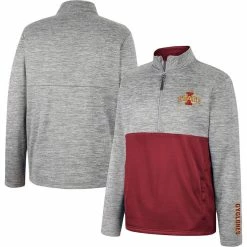 Colosseum Men's Gray Iowa State Cyclones John Half-Zip Jacket