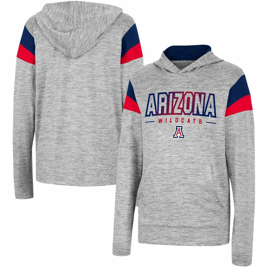 Colosseum Youth Heather Gray Arizona Wildcats Tartookas Long Sleeve Hoodie T-Shirt 2 Colosseum Youth Heather Gray Arizona Wildcats Tartookas Long Sleeve Hoodie T-Shirt - Image 2