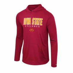 Colosseum Men's Cardinal Iowa State Cyclones Team Color Rival Hoodie Long Sleeve T-Shirt -Colosseum Shop DSCO1156318293 4633 ALT2