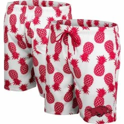 Colosseum Men's White/Cardinal Arkansas Razorbacks Pineapple Swim Shorts