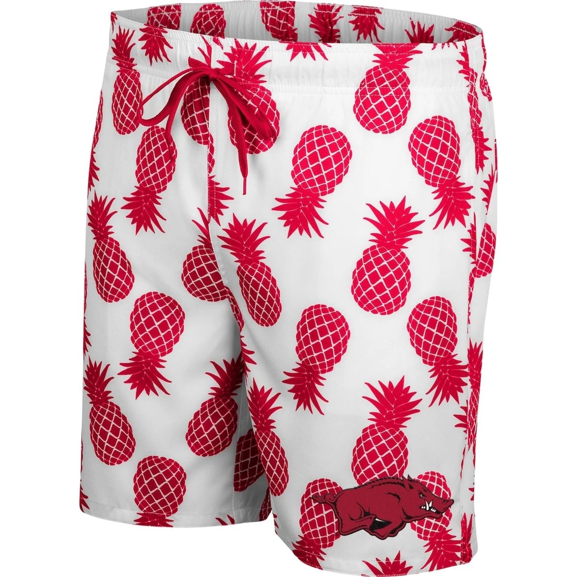 Colosseum Men's White/Cardinal Arkansas Razorbacks Pineapple Swim Shorts 3 Colosseum Men's White/Cardinal Arkansas Razorbacks Pineapple Swim Shorts - Image 3
