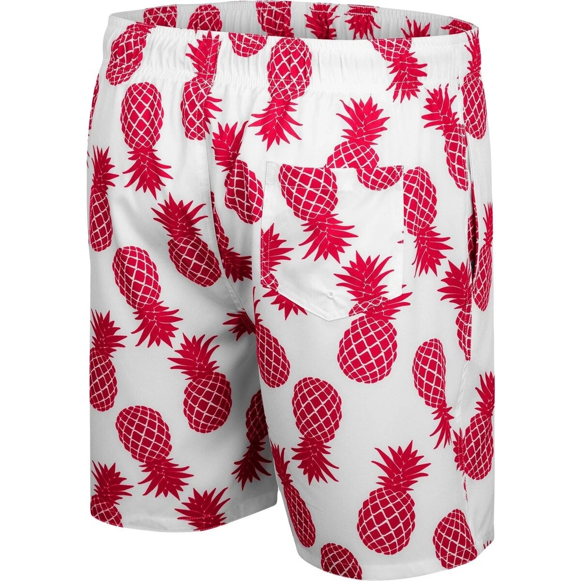 Colosseum Men's White/Cardinal Arkansas Razorbacks Pineapple Swim Shorts 4 Colosseum Men's White/Cardinal Arkansas Razorbacks Pineapple Swim Shorts - Image 4
