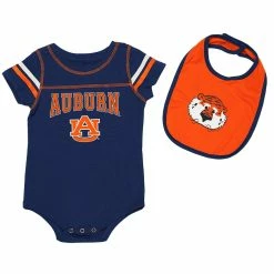 Colosseum Newborn & Infant Navy/Orange Auburn Tigers Chocolate Bodysuit & Bib Set