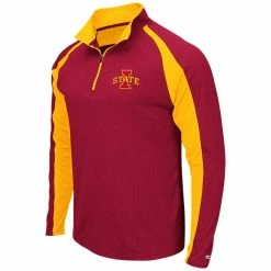 Colosseum Men's Heathered Cardinal Iowa State Cyclones The J. Peterman Quarter-Zip Pullover Jacket